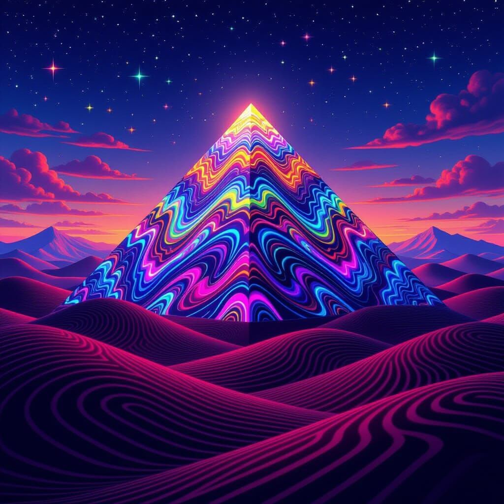 Psychedelic Pyramid Above Chocolate Hills