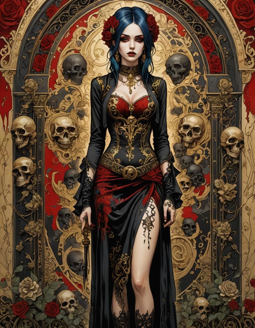 Emo Gothic Jinx Portrait in Manara Style