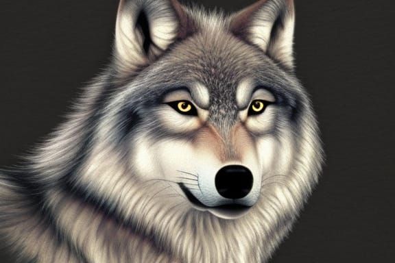 Realistic Wolf Portrait