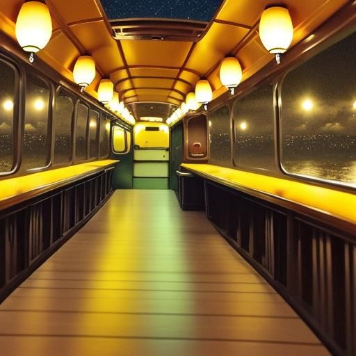 Viking Longship Becalmed at Night in Bright Moonlight