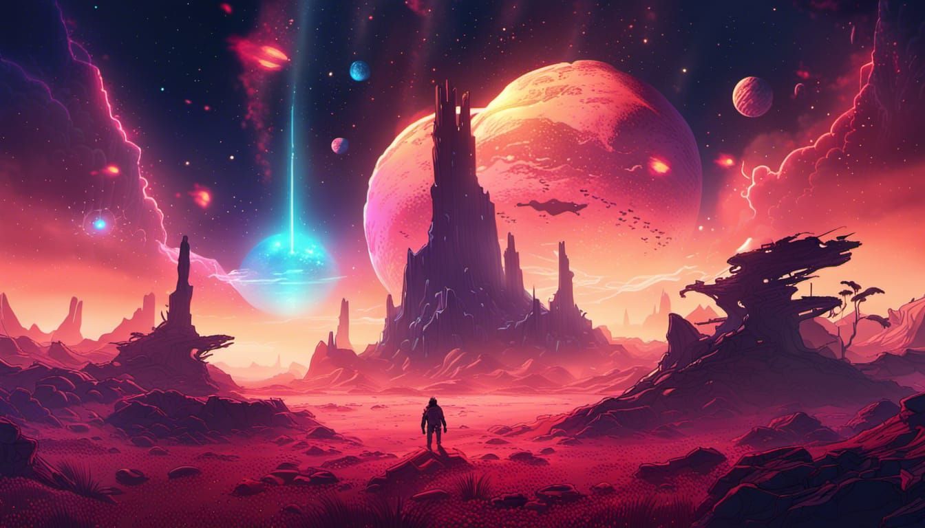 Cosmic Landscape with Parallax Effect