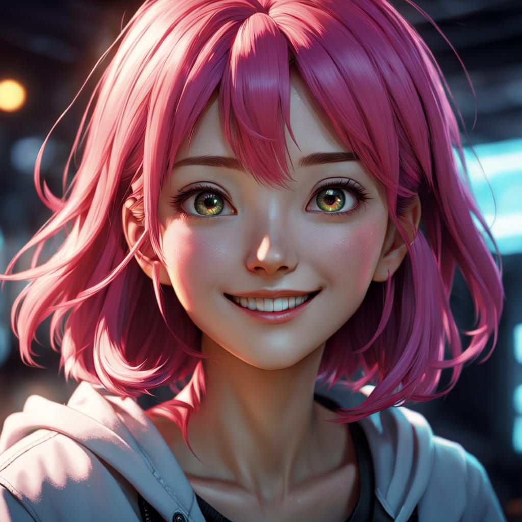 Beautiful Japanese Woman Drawing Anime in 3D Style