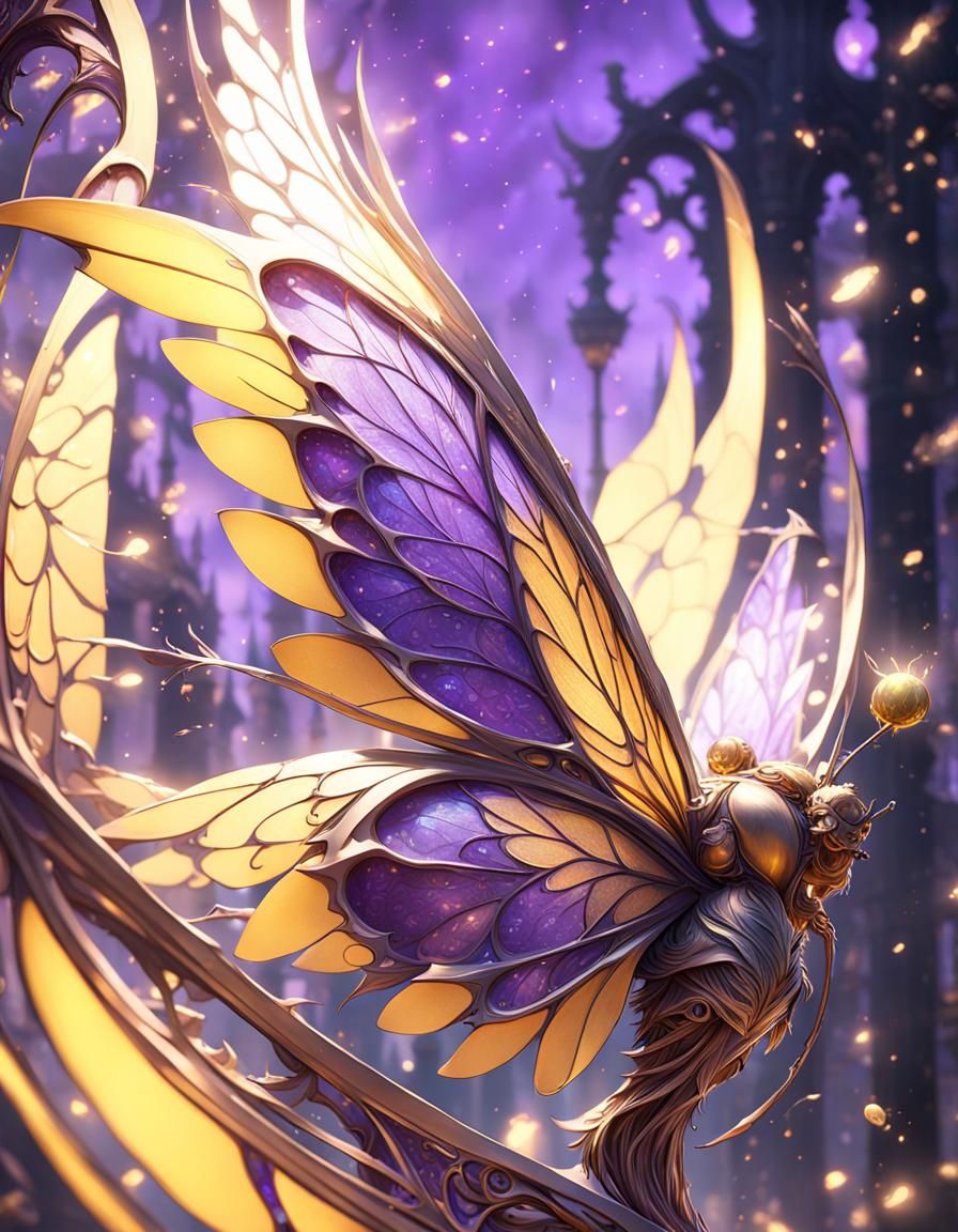Hyperdetailed Fairy Wings in Dark Fantasy Style
