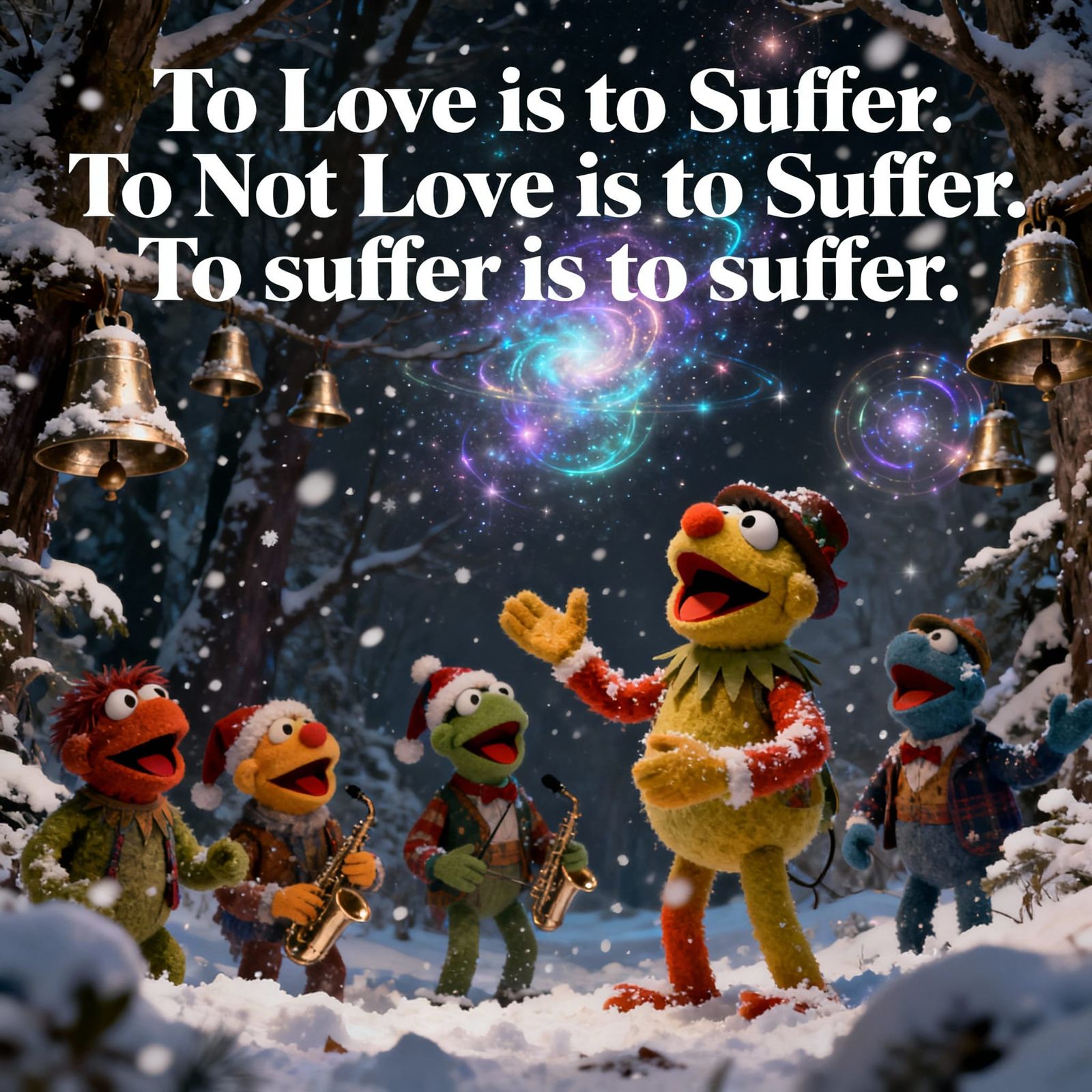 Muppets Sing Carol of the Bells in Snowy Woods