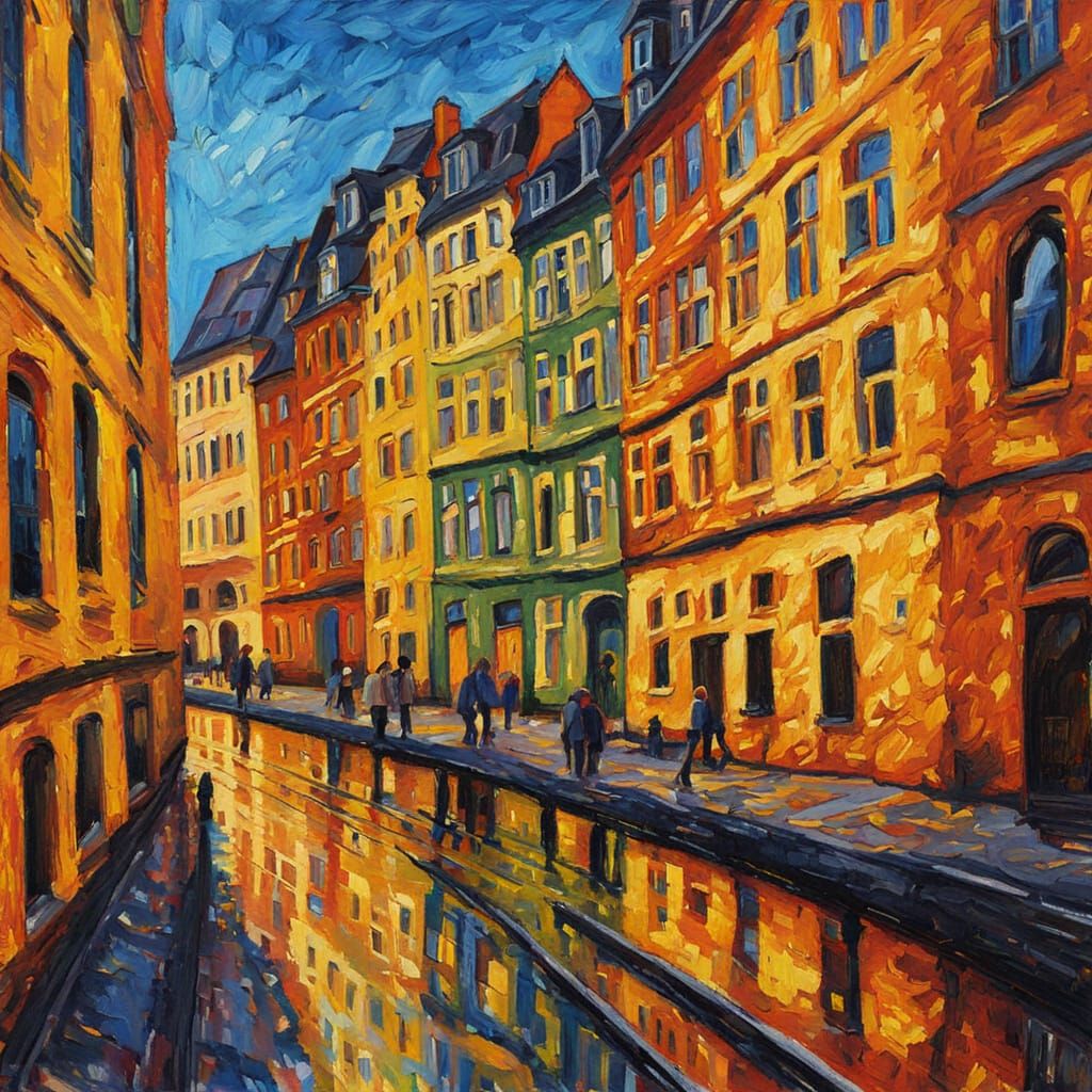Hannover, Germany in Neo-Impressionist Style