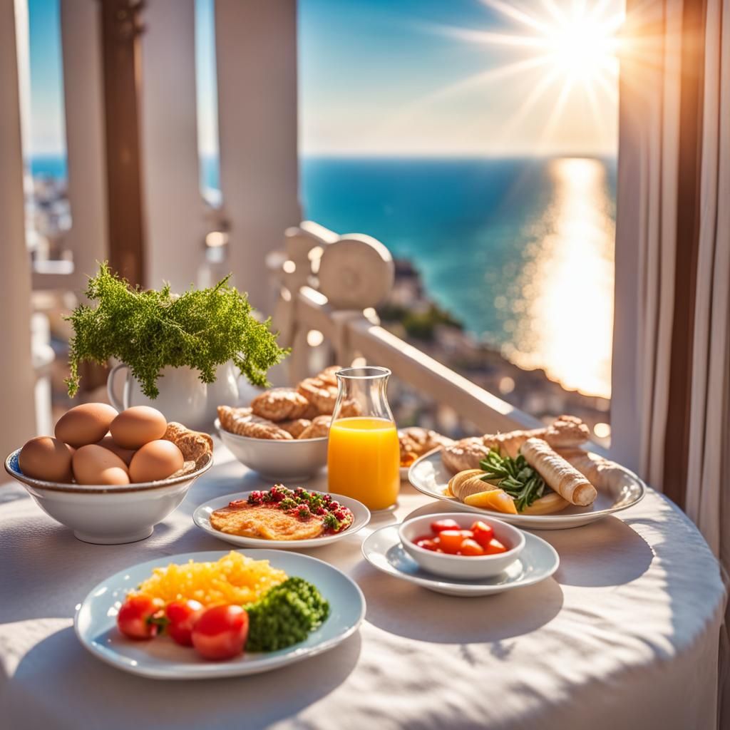 Mediterranean Balcony Breakfast in Divine Sunshine