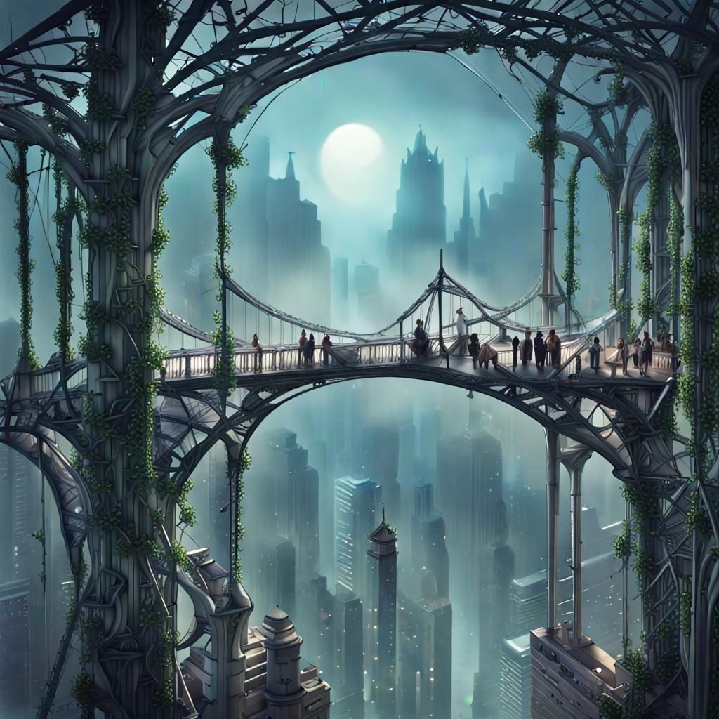 City of Techno-Vines and Palaces: Digital Art