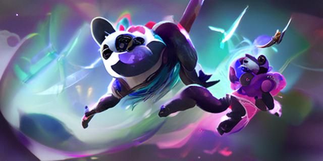 Anthro Purple Panda with Magic Fire, Splash Art