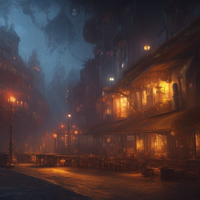 Fantastical NightCafe Matte Painting in Unreal Engine 5