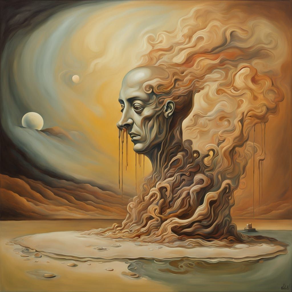 Surreal Melting Forms in a Dreamlike Mindscape