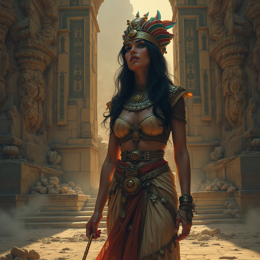 Theda Bara as Goddess at Babylon Gate