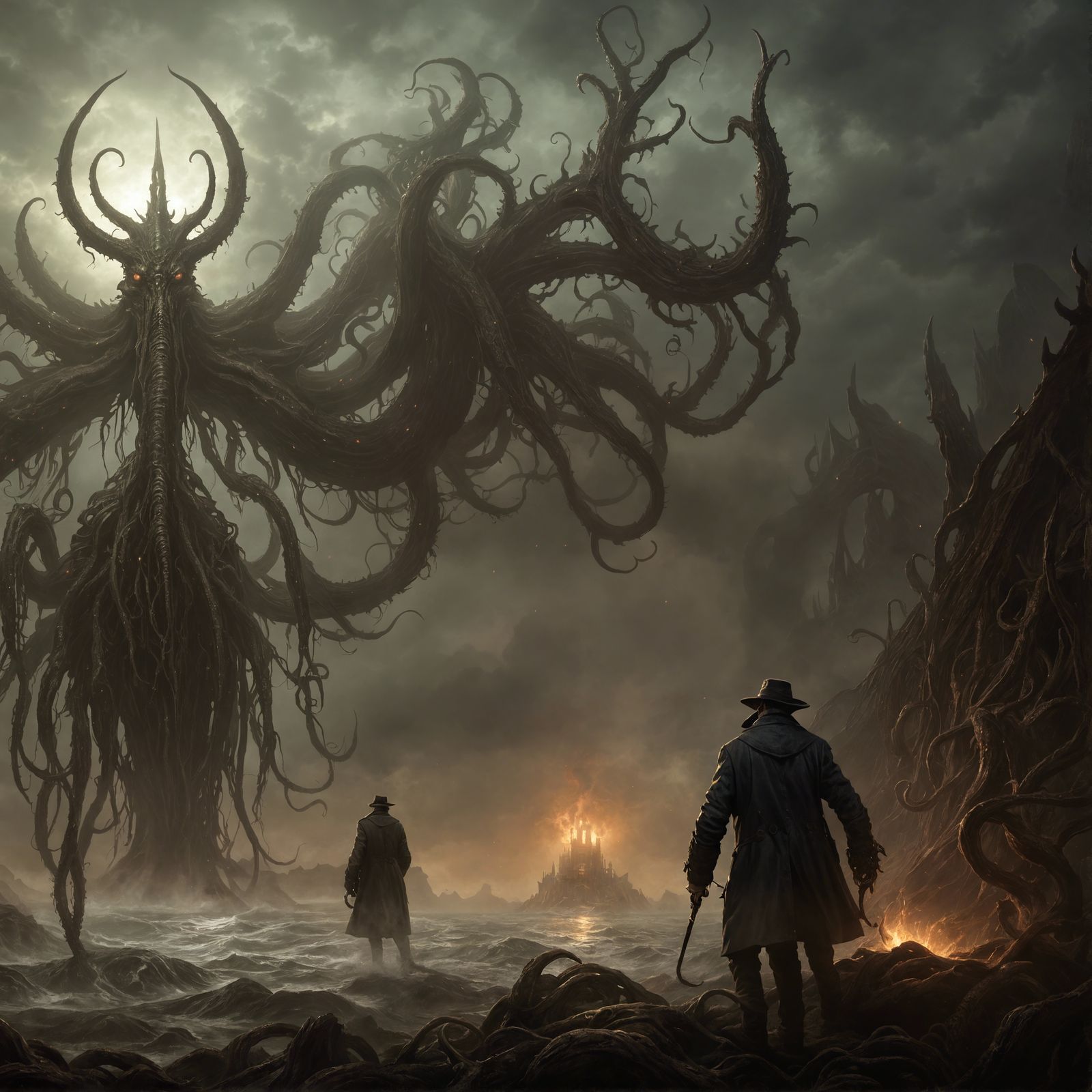 Dark Post-Apocalyptic Realm Inspired by Lovecraftian Horrors
