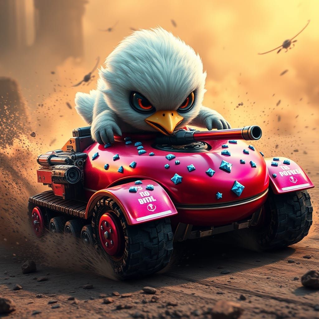 Canadian Goose Alien Races Donut Tank in Wasteland