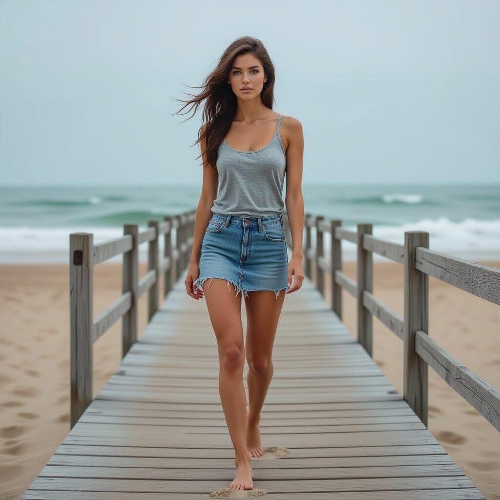 Young Woman at Cafe with Melancholic Expression