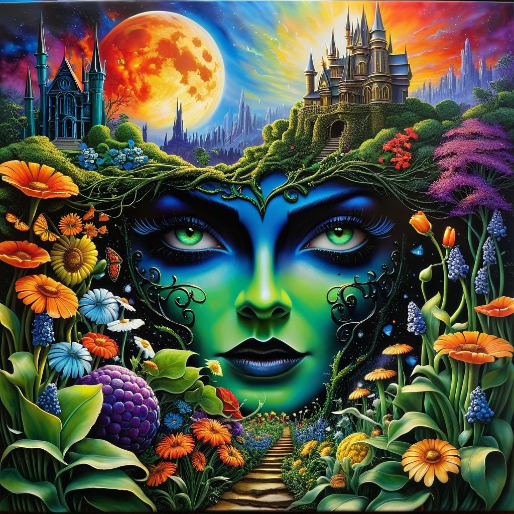 Surreal Garden in Mixed Media