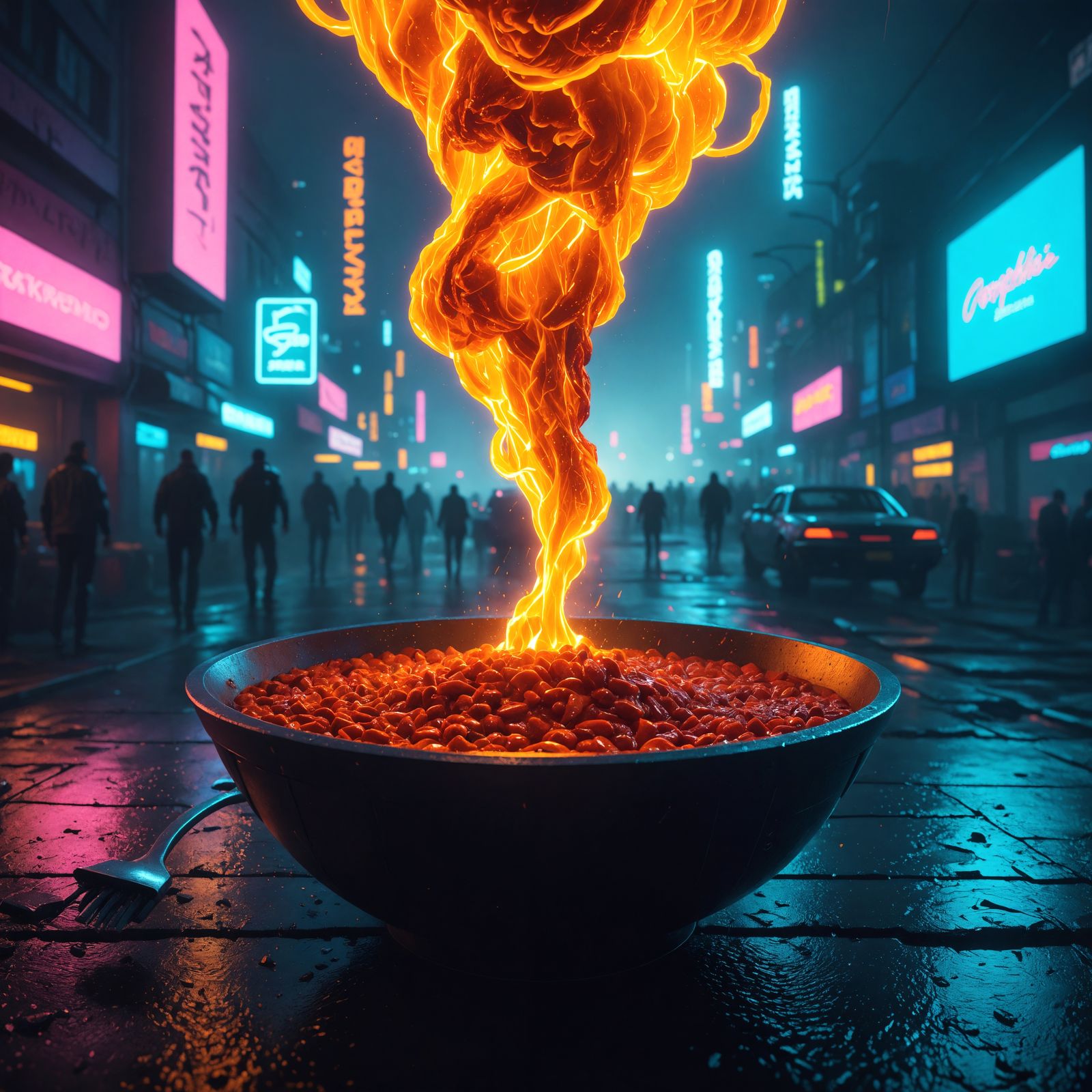 Cyberpunk Paprika Tornado in Soup Bowl