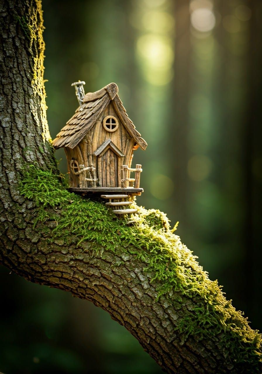 Whimsical Fairy Tree House in an Enchanted Forest