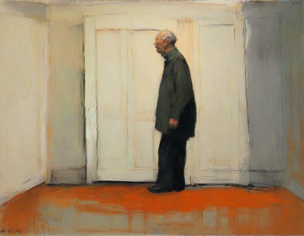 Solitary Figure in Impressionist Oil Painting