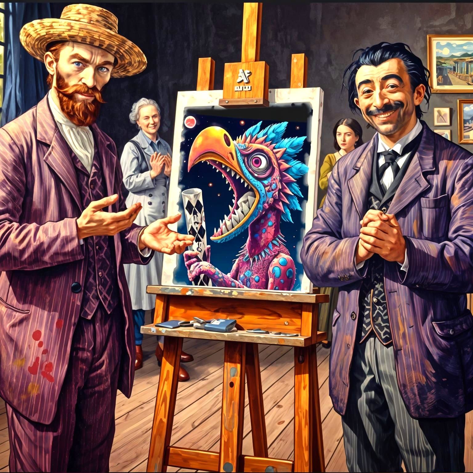 Artist's Studio Scene in Late 1880s Style