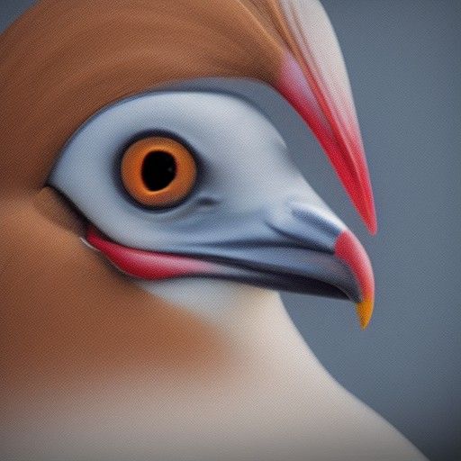 Realistic Bird Portrait in Cubist Cartoon Style