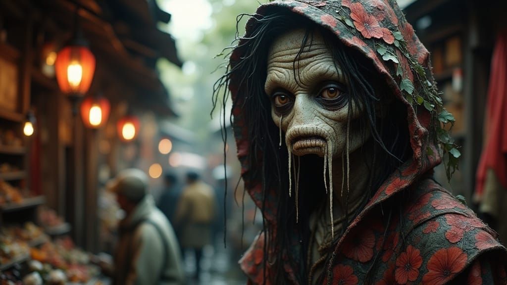 Javanese Man With Bloody Wounds Threatening Traders