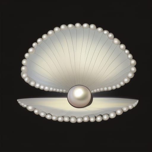 Renaissance Oil Painting: Pearl in Clam Shell