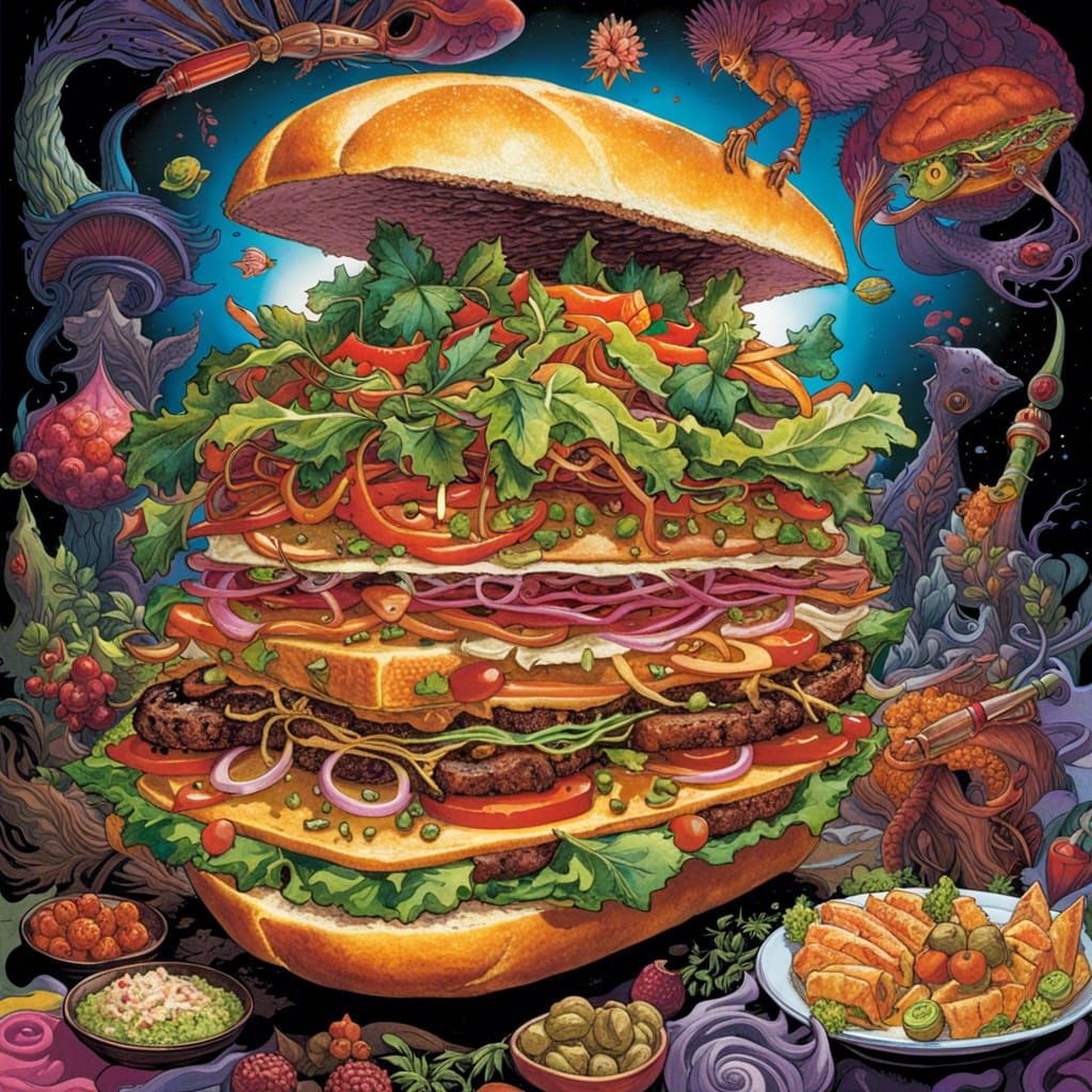 Unique Biopunk Sandwich with Bold Design