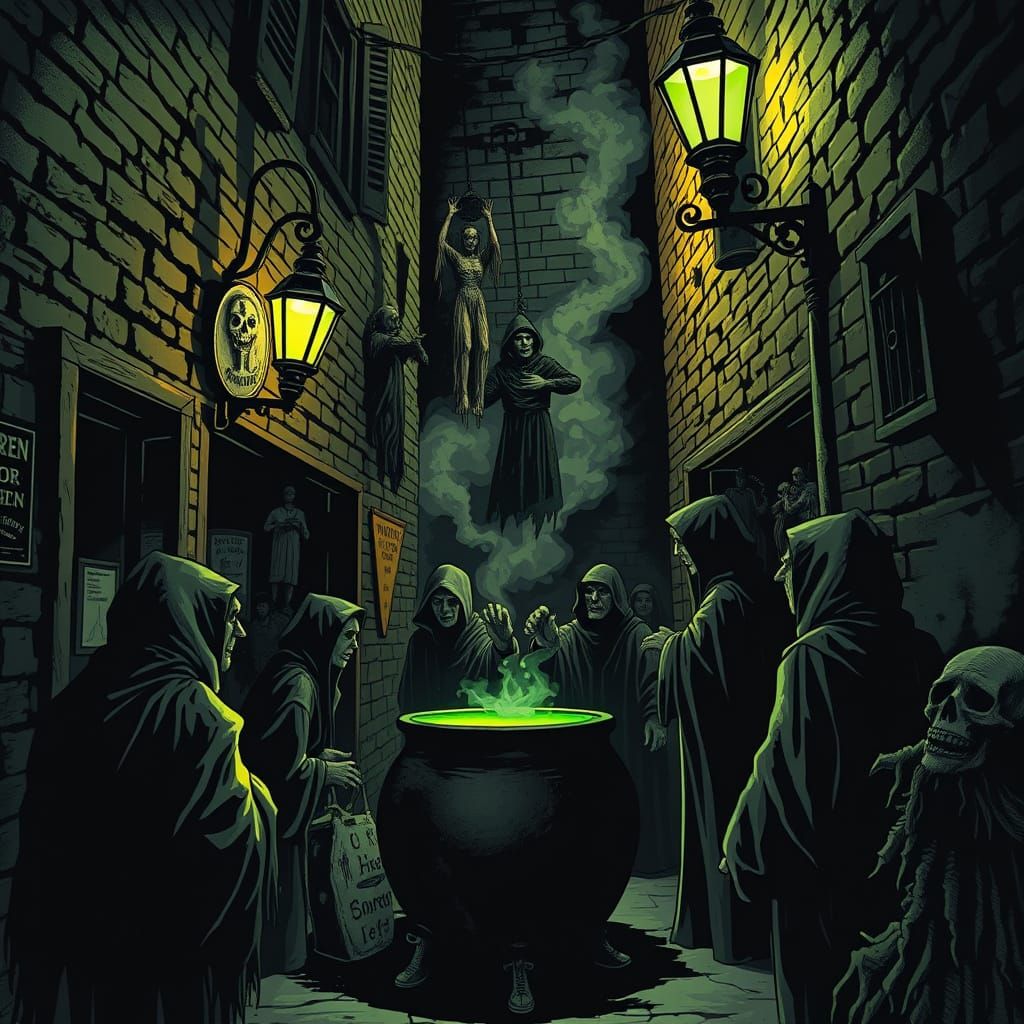 Sinister Voodoo Ritual in Dark Alleyway