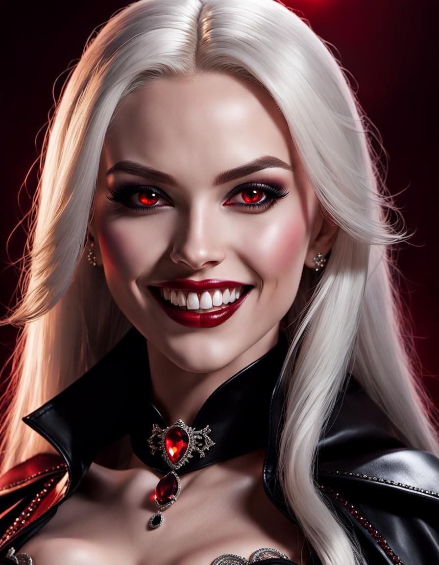 Photorealistic Gothic Vampire Portrait in Kelvin Okafor Styl...