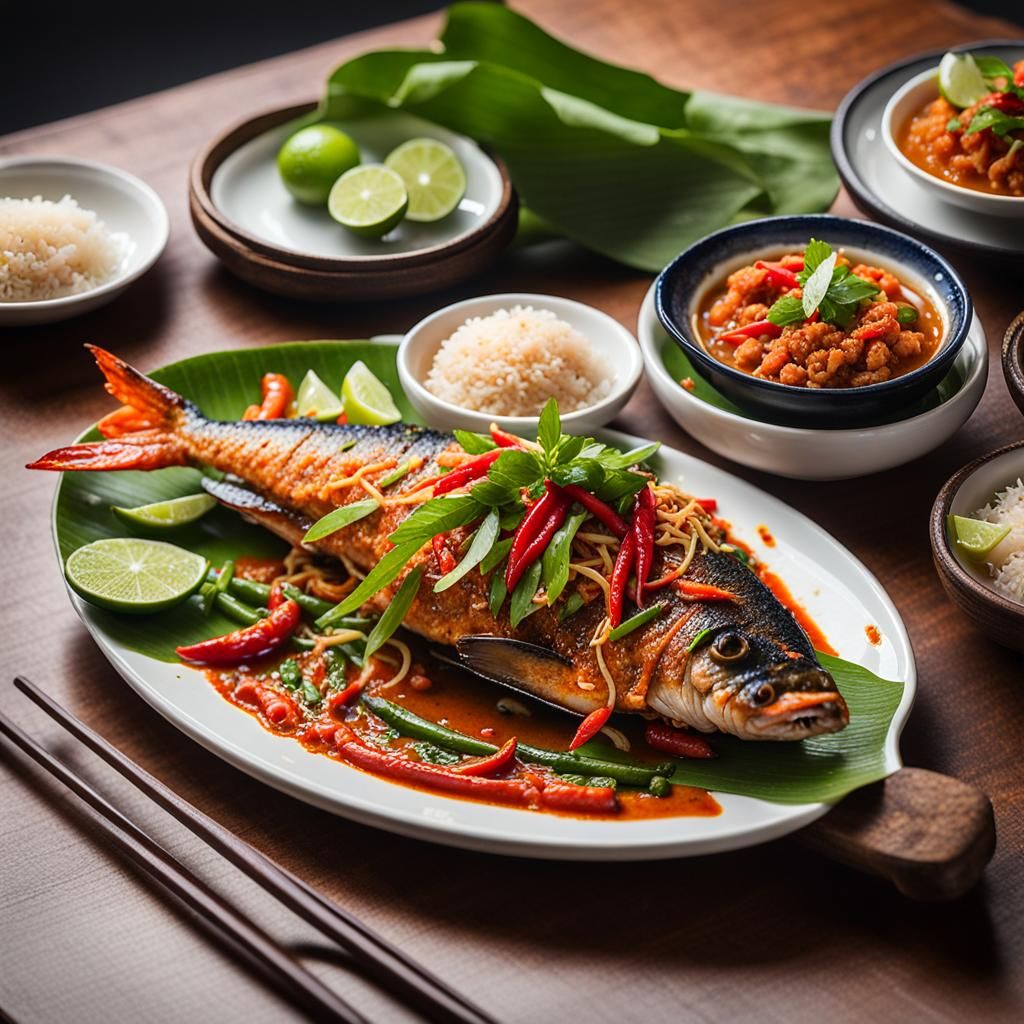 Appetizing Thai Cuisine: Pla Kaphong Rad Prik in UHD