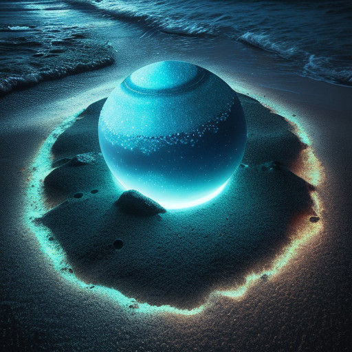 Cinematic Sand Dollar UFO Lands on Deserted Beach