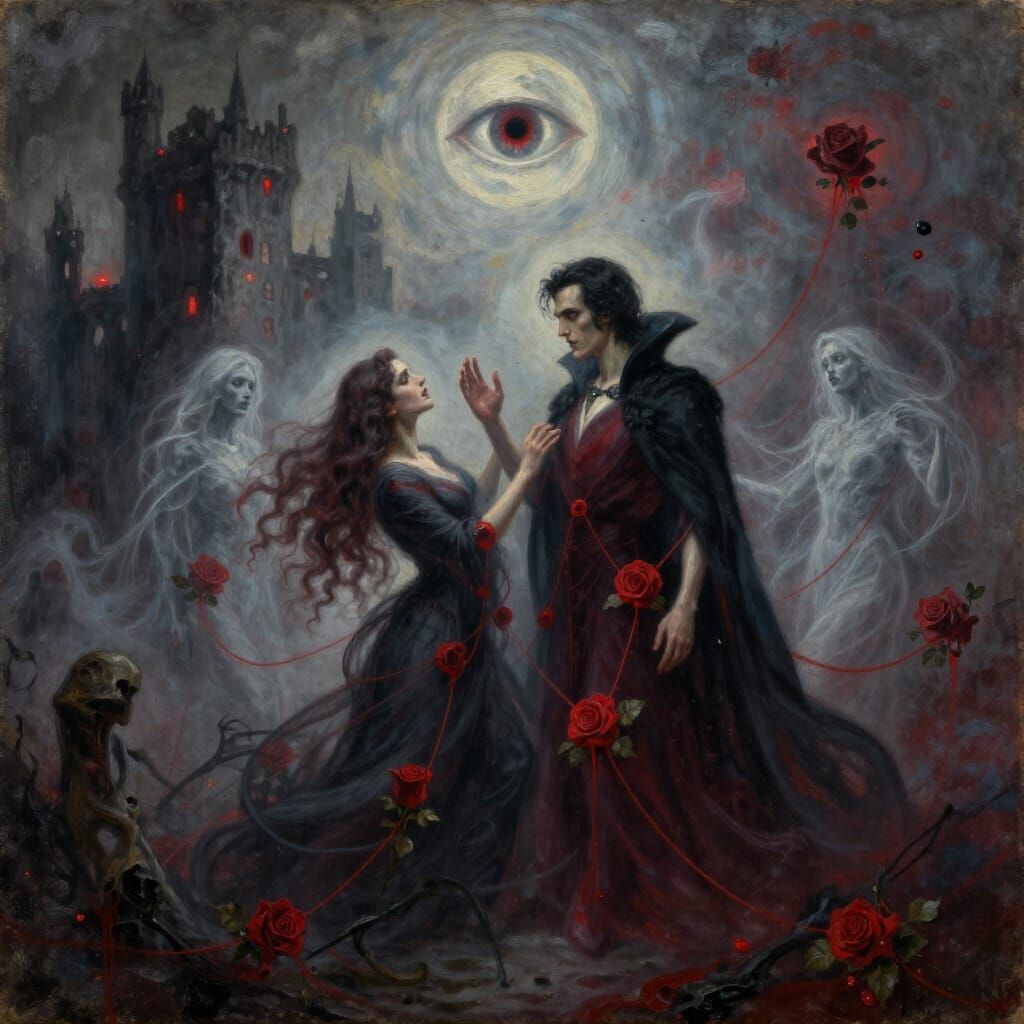 Gothic Oil Sketch: Desire vs Damnation in Dracula's Realm