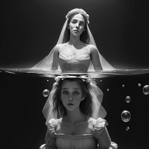 Ophelia Underwater: A Vintage-Style 35mm Photograph