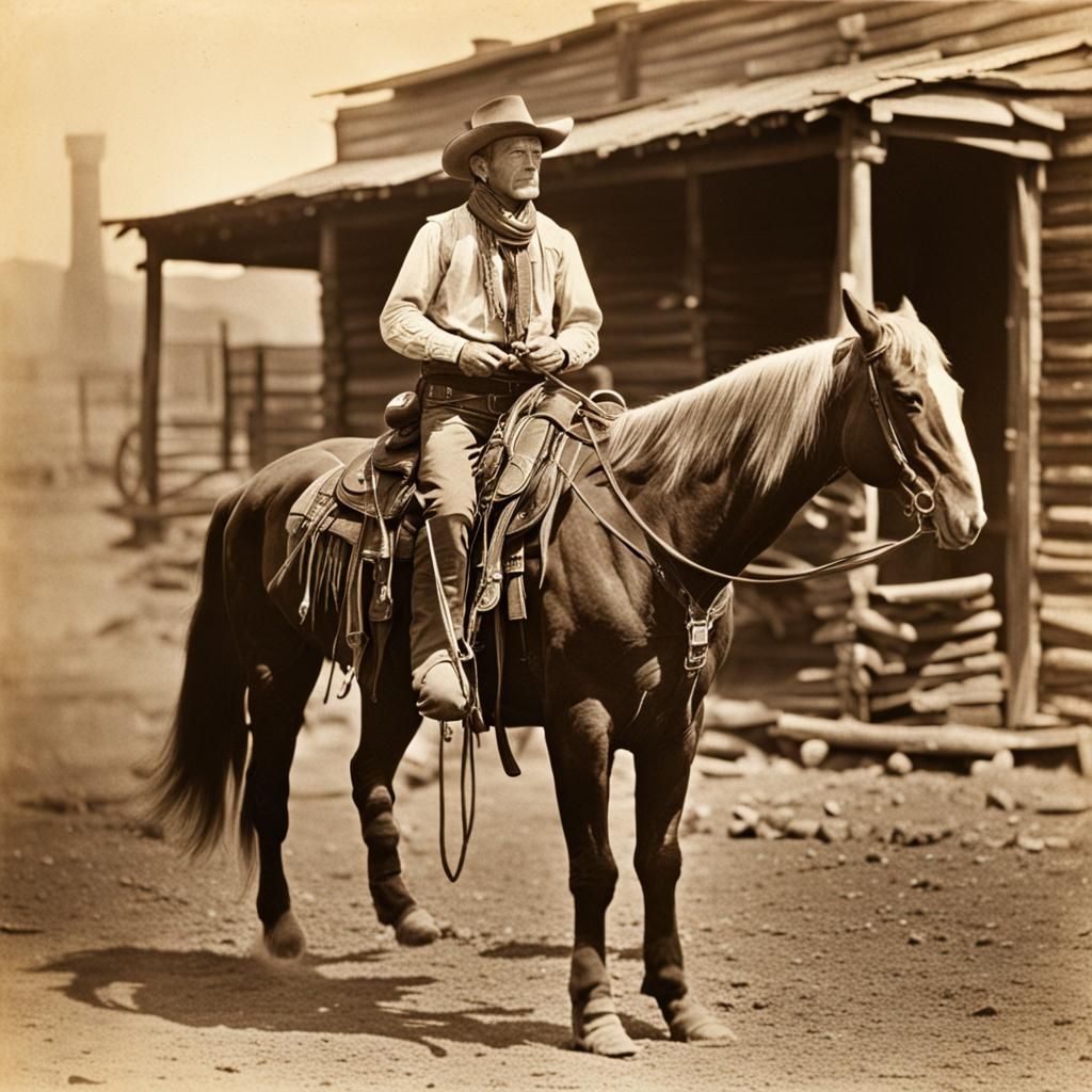 Fearless Cowboy in the Old West