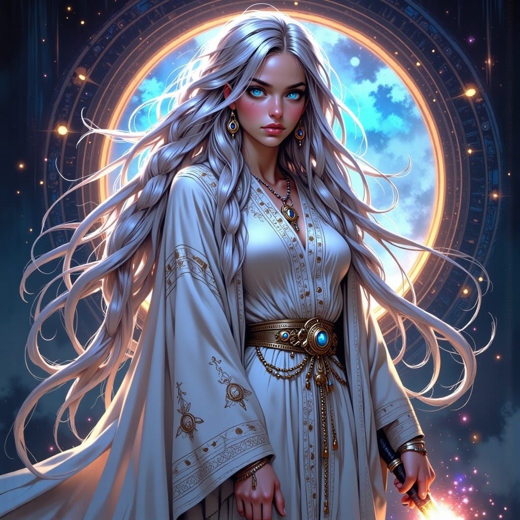 Mystical Mage Channels Magic in Anime Style