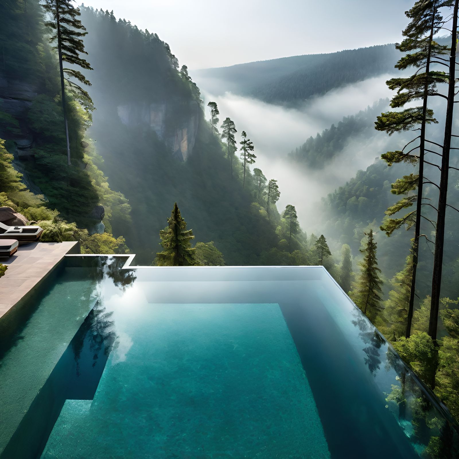 Canyon Pool: Hyperrealistic Forest Vista