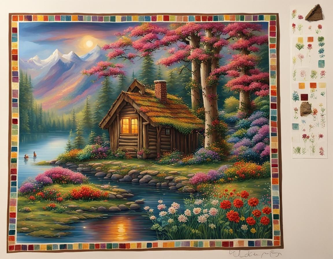 Fairytale Log Cabin on Chicken Legs in Forest