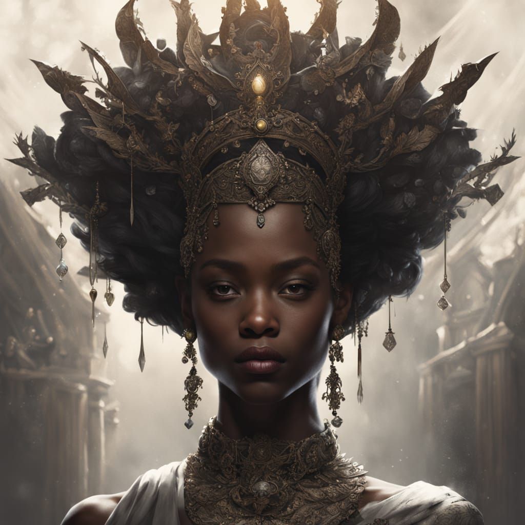 Dark Princess with Crown in Moody Fantasy Art