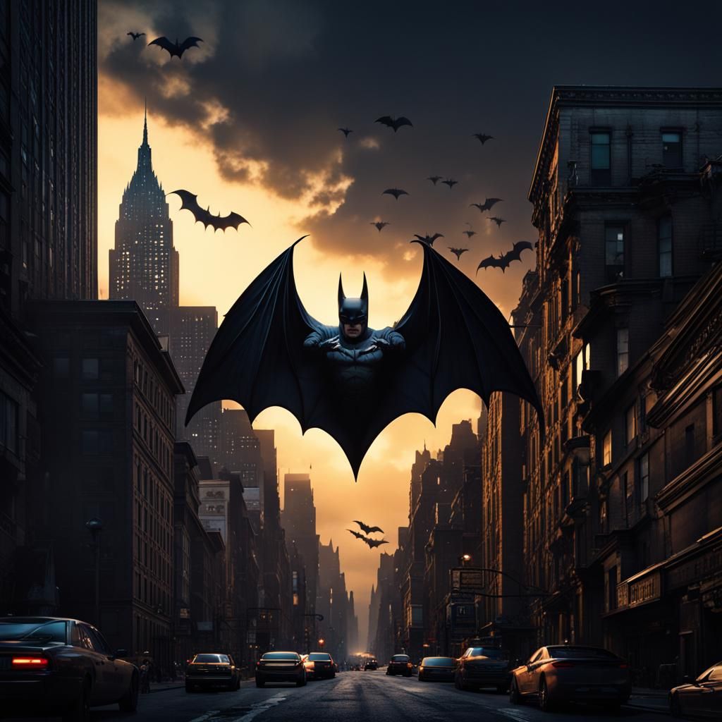 The Bat Signal Shines Above Gotham: Digital Matte Painting