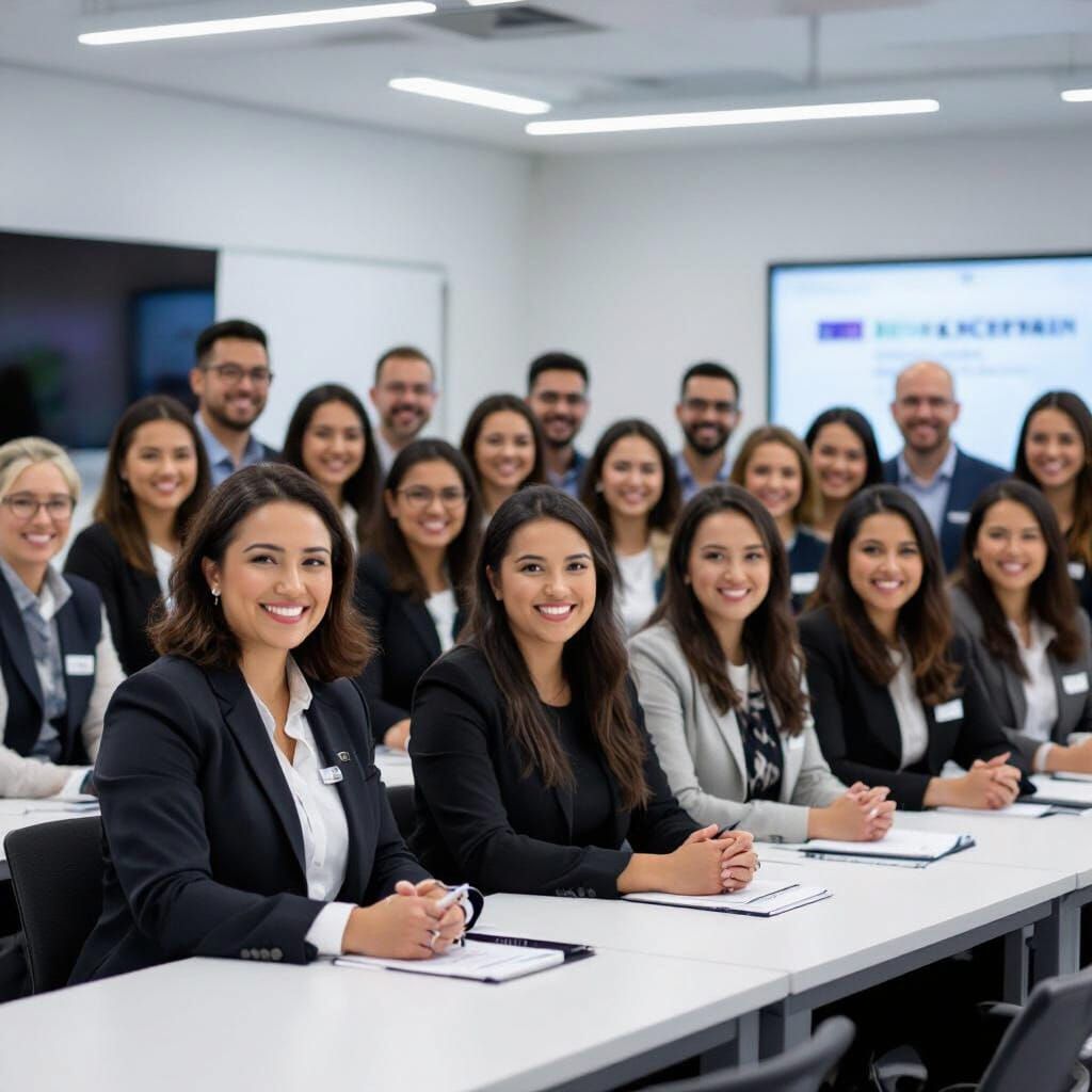 Diverse Training Class Poses for Professional Group Photo
