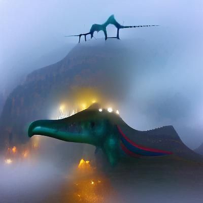 Diplodocus in Misty Mountains