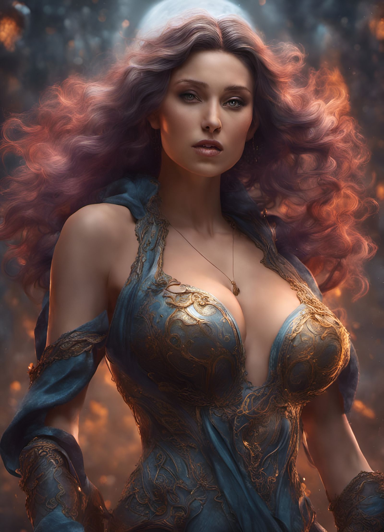 Beautiful woman with a beautiful neckline