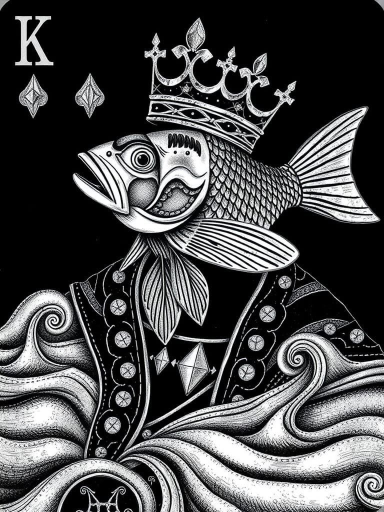 Kingfisher Card in Surrealist Style with Silver Foil