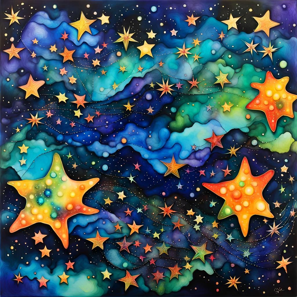 Alcohol Ink Galaxy: Swirling Stars in Vivid Colors