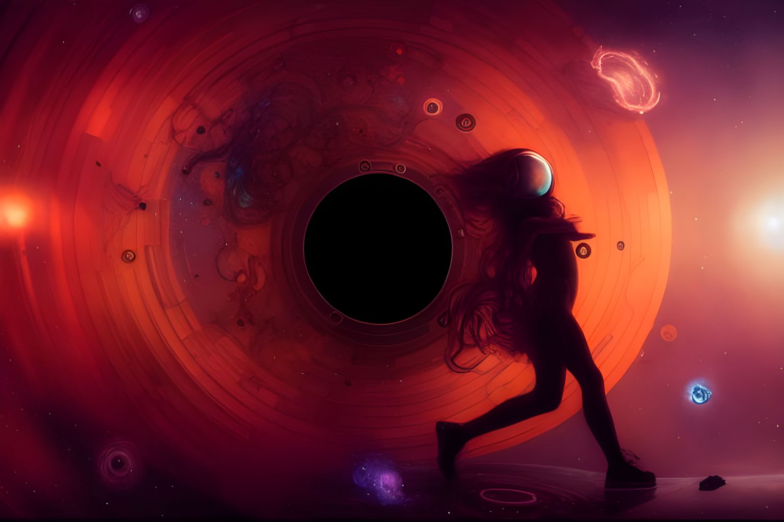 Astronaut Disintegrating into Stars near Black Hole