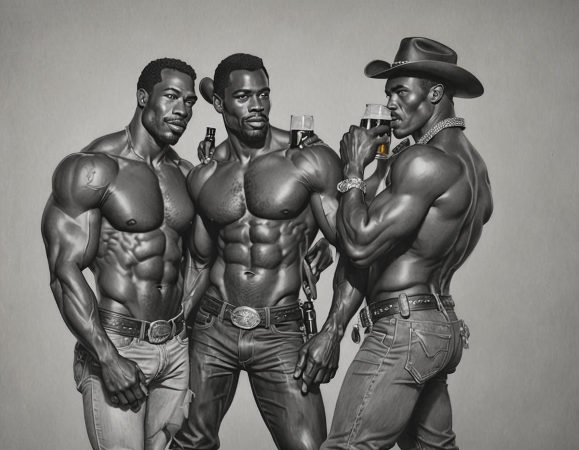 Three Black Cowboys in Love, Tom of Finland Style