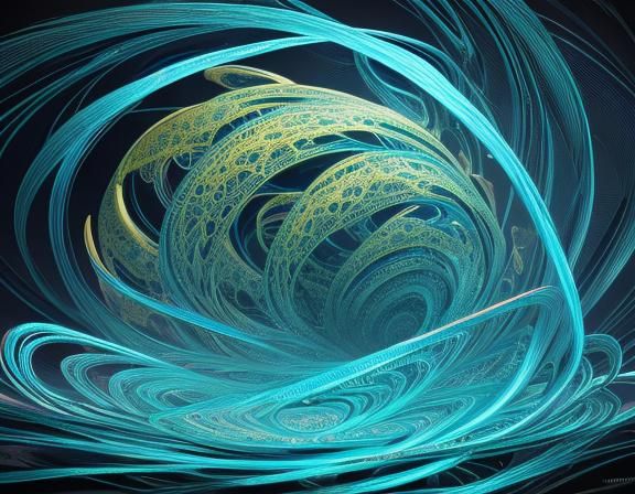 Abstract Vector Fractal in Electric Colors