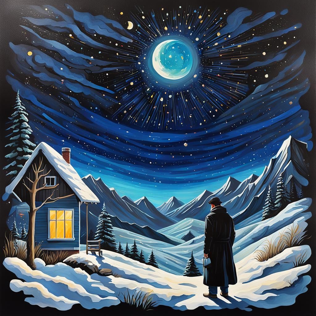 Detailed Gouache Painting: Fulfilling Needs Day and Night