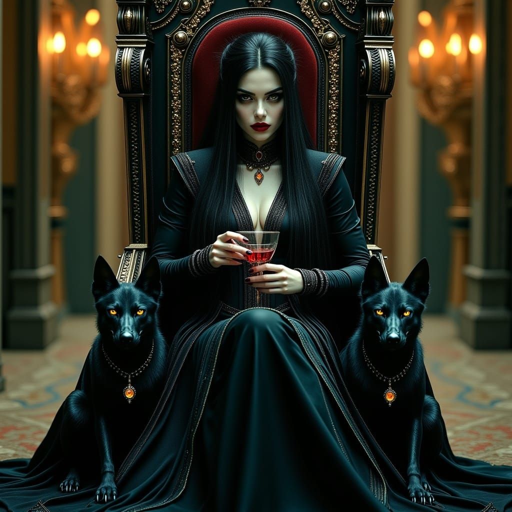 Regal Vampire High Elf in Gothic Splendor