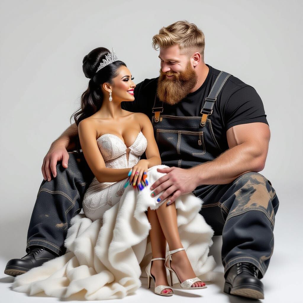 Giant Husband and Petite Wife Portrait